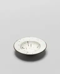 Ashtray by Lucie Rie, circa 1960, Stoneware with white speckled glaze, sold Apr 2024