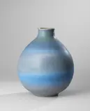 Abdo Nagi, Vessel, Porcelain, matt blue, green and grey glazes
