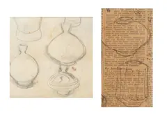 Two drawings by Bernard Leach, 1959, sold Apr 2024