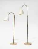 Arne Jacobsen, Pair of standard adjustable lamps, designed 1929, Tubular brass, painted metal