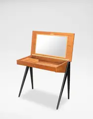 Petit bureau by Yngve Ekstrom, circa 1953, Teak, painted wood, sold Apr 2024