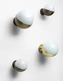 Vilhelm Lauritzen, Set of wall lights, model no. 10630, designed for the Radiohuset, National Broadcasting House, Copenhagen, 1936-1941, Coloured glass, brass