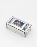 Omar Ramsden, Cigarette box, 1931, Sterling silver, enamel, cedar wood