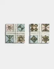 Rut Bryk, Two tiles, 1960-1964, Glazed ceramic