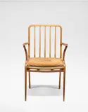 Sir Basil Spence, Rare 'Allegro' armchair, designed 1949, produced 1950s, Mahogany-laminated wood, Canadian betula-laminated wood, leather upholstery