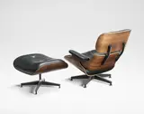 Charles and Ray Eames, Lounge chair and ottoman, model nos. 670 and 671, designed 1956, produced 1970s, Santos palisander plywood, leather, aluminium