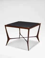 Guglielmo Ulrich, Games table, circa 1955, Mahogany, leather, brass
