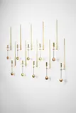 Pierre Forssell, Set of 10 'Pendel' wall-mounted candle holders, designed late 1950s, Brass