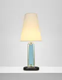 Pietro Chiesa, Table lamp, 1938, Glass, nickel-plated brass, nickel-plated steel, ebonised wood, paper shade