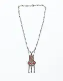 Omar Ramsden & Alwyn Carr, Arts and Crafts pendant with chain, 1905, Silver, coloured enamel