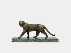 Michel Decoux, Walking panther, circa 1920, Bronze