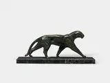 Michel Decoux, Walking panther, circa 1920, Bronze
