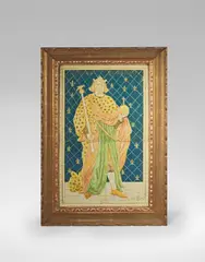 'Alfred Ye Greate' panel, after Ford Maddox Brown by Harold Steward Rathbone, 1900, Ceramic panel, painted and glazed, sold Apr 2024