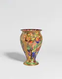 Daisy Makeig-Jones, 'Imps on a Bridge' fairyland vase, circa 1925, Porcelain with lustre glaze and gilt highlights