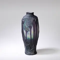 Frères by Daum, circa 1910, Mould-blown, frosted and acid-etched glass, sold Apr 2024