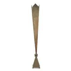 Art Deco Torchiere, c. 1930, aluminum, unmarked, ht. 64 1/2, base 8 x 8 in.