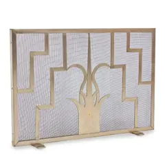 Art Deco Firescreen, probably United States, aluminum, unmarked, ht. 28 1/2, wd. 42, feet, wd. 2, dp. 5 1/2 in., probably United States, aluminum, unmarked, ht