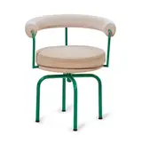 Le Corbusier, CHARLOTTE PERRIAND, AND PIERRE JEANNERET "LC7" CHAIR, France, designed 1927, enameled steel, upholstery, unmarked, ht