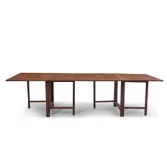 "Maria" Table Designed By Bruno Mathsson, probably Sweden, mid-20th century, rosewood, rosewood veneer, unmarked, ht. 28 1/2, closed lg. 9 1/4, maximum lg. 111 1/2, wd. 35 1/2 in., probably Sweden, mid-20th century, rosewood, rosewood veneer, unmarked, ht