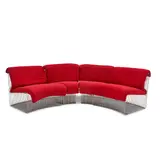 Verner Panton, FOR FRITZ HANSEN "PANTONOVA" FOUR-PIECE SEATING SYSTEM, Denmark, designed 1971, chromed steel, upholstery, unmarked, two section ht