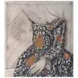 José Augusto Paradisi, Mis dos hermanas, 1988, Lápiz de grafito, lápices de color y tinta sobre papel