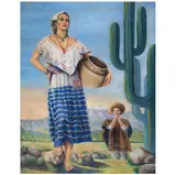 Max Blásquez, Mujer Oaxaqueña, 1936, Óleo sobre tela