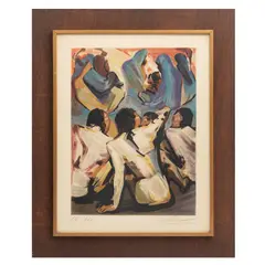 David Alfaro Siqueiros, Los indios, de la carpeta Mexican Suite, 1969, Litografía, Firmada. E / E