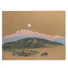 Luis Nishizawa, Dorado atardecer, 1994, Serigrafía