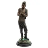 Ricardo Ponzanelli, CANTINFLAS, 1993, Bronce, patinado en tono verde y marrón; con base de mármol negro