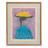 Trinidad Osorio, Mujer con guayaba, Grabado, Firmado 7/50