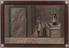 Anónimo, Exvoto a San Juan Nepomuceno, 1759, Óleo sobre tela