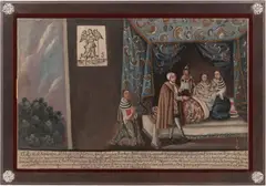 Anónimo, Exvoto a San Juan Nepomuceno, 1792, Óleo sobre tela
