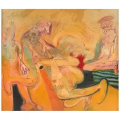 Gilberto Aceves Navarro, Varias holandesas alumbradas a mano, Óleo sobre tela