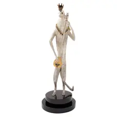 Leonora Carrington, Mandoline, 2010, Escultura en zignio plata con incrustaciones de brillantes, zafiros y rubíes P/A