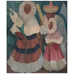 Froylan Ojeda, Fiesta en Tehuantepec, Óleo sobre tela