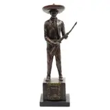 Emiliano Zapata, MÉXICO, SIGLO XXI, Bronce, patinado en color marrón; con base de madera