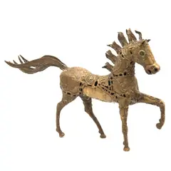 Pal Kepenyes, CABALLO AL PASO, Bronce, acabado dorado