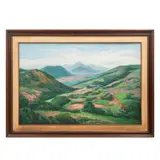 Manuel Echauri Villaseñor, Camino de Toluca, Óleo sobre madera. Firmado