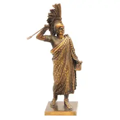 Cuauhtémoc*, SIGLO XX, Bronce, acabado dorado