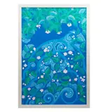 Flora Guerrero Garro, Primavera en azul, Acrílico y pastel sobre lienzo