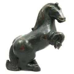 Guillermo Tussaint, CABALLO RAMPANTE, Bronce, acabado color verde