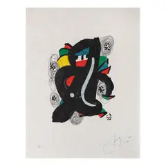 Joan Miró, VI, de la carpeta La Mélodie Acide, 1980, Litografía sobre papel japonés H. C