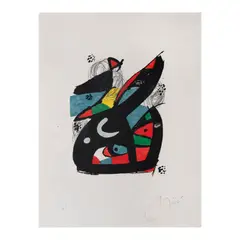 Joan Miró, XIII de la carpeta La Mélodie Acide, 1980, Litografía sobre papel japonés H. C