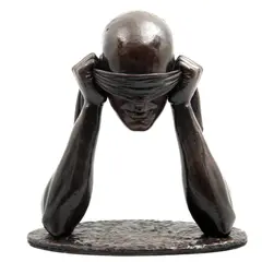 Sergio Bustamante, THE HAPPY BLINDNESS, Bronce, patinado en color marrón