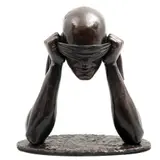 Sergio Bustamante, THE HAPPY BLINDNESS, Bronce, patinado en color marrón