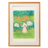 Trinidad Osorio, NIÑA CON FLORES, Litografía, P.T