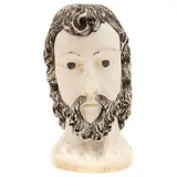 Busto de Jesús, MÉXICO, CA., 1900, Talla en marfil con detalles entintados