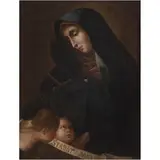A la Manera de Carlo Dolci, VIRGEN DOLOROSA, Óleo sobre tela