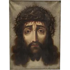 Juan Correa, DIVINO ROSTRO, Óleo sobre tela adherida a tabla