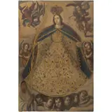 MÉXICO, SIGLO XVII by Virgen de los Remedios Con Donante, Óleo sobre tela, sold Mar 2025